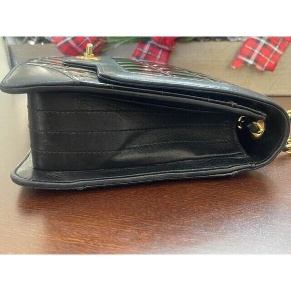 CHANEL CC Lambskin Black Gold Patent Leather Chocolate Bar Flap Bag Chain - Picture 6 of 16